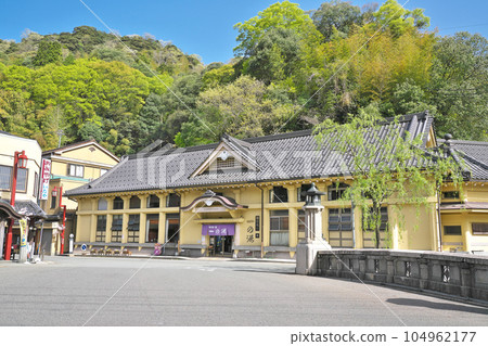 [Landscape of Kinosaki Onsen (Ichinoyu and Ohashi Bridge)] Yushima, Kinosakicho, Toyooka City, Hyogo Prefecture 104962177