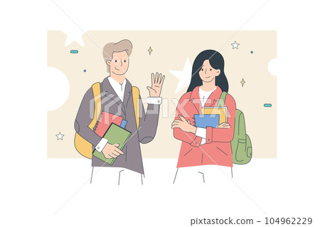 College friends. Hand drawn style vector design illustrations. 104962229