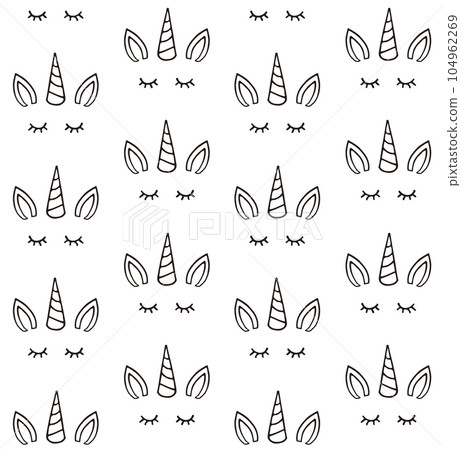 Vector seamless pattern of hand drawn unicorn 104962269