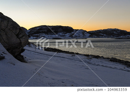 Norwegian winter landscape 104963359