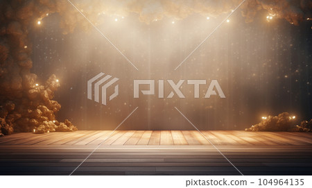 光線照耀 AI 圖像的明亮舞台的背景插圖 104964135