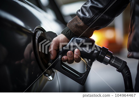 Male hand refueling gasoline: AI generated image Male hand refueling gasoline: AI generated image 104964467