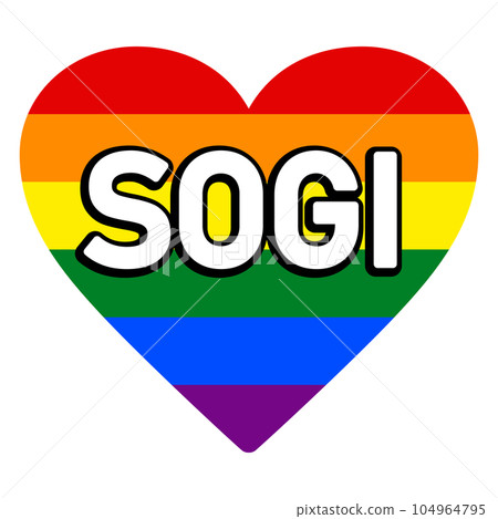 Rainbow colored heart (SOGI) 104964795