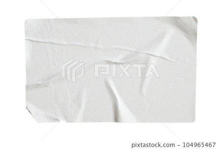 Paper sticker label isolated on white background 104965467