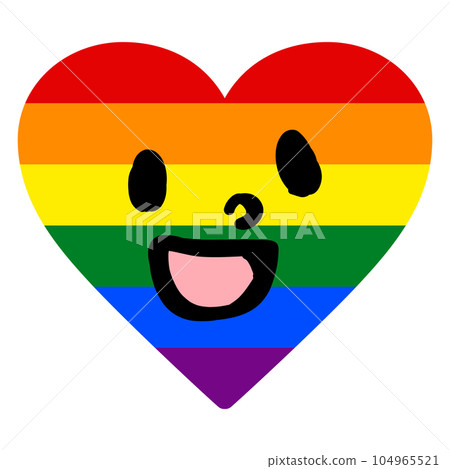 微笑彩虹色的心 104965521