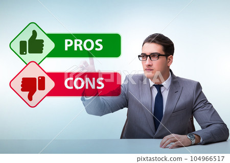 Concept of choosing pros and cons Concept of choosing pros and cons 104966517