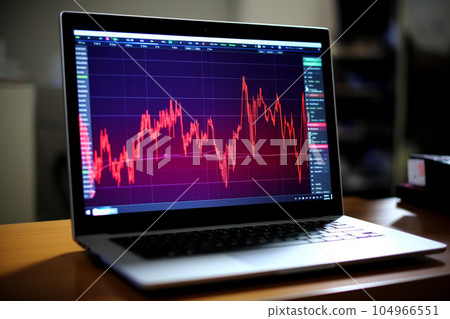 Computer monitor displaying graph: AI-generated image 104966551