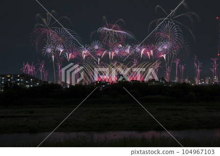 Highly shining fireworks display Fireworks night sky Fireworks image Fireworks display 104967103