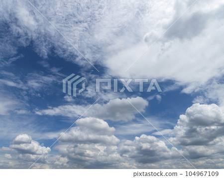 Summer blue sky with white clouds Summer blue sky with white clouds 104967109