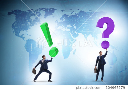Concept of question and exclamation marks Concept of question and exclamation marks 104967279