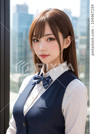 High school girl looking out the window High school girl looking out the window 104967284