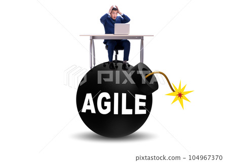 Agile concept with exploding bomb 104967370
