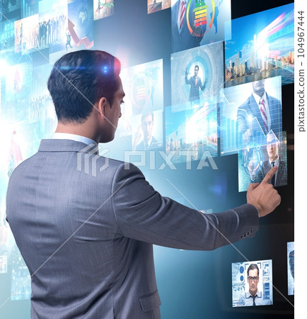 Collage of photos with businessman 104967444