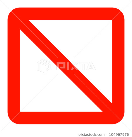 紅色方形停車標誌。禁止。向量。 104967976