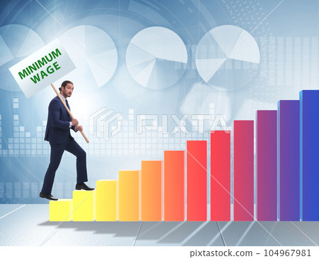 Concept of minimum wage with businessman 104967981
