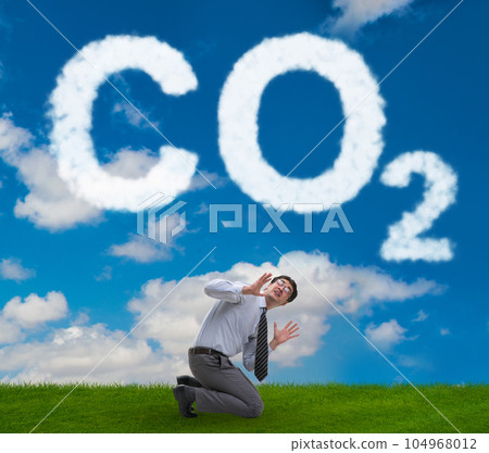 Ecological concept of greenhouse gas emissions 104968012