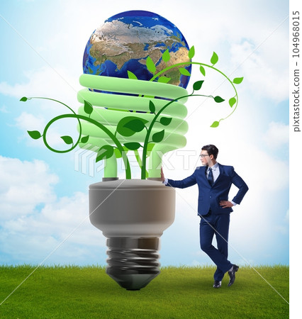Concept of energy efficiency with lightbulb Concept of energy efficiency with lightbulb 104968015