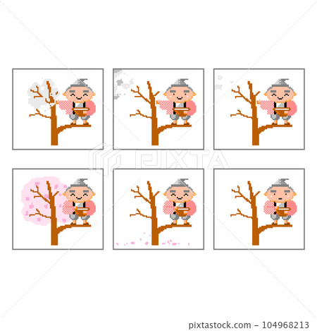 Pixel art old tale, old man Hanasaki 104968213
