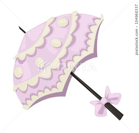 1900s style umbrella with lace and bow isolated accessory 1900s style umbrella with lace and bow isolated accessory 104968337