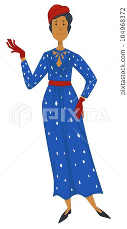 Woman in 1930s clothes, vintage 1960s fashion style 104968372