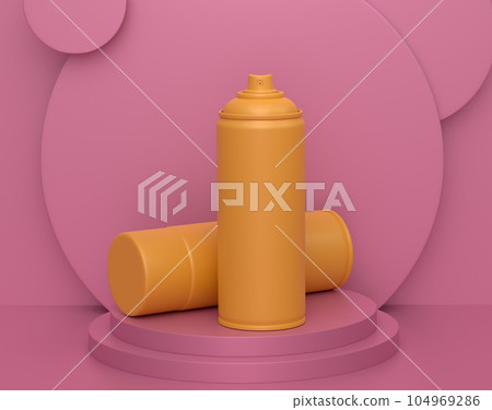 Abstract scene or podium with spray paint cans on monochrome background Abstract scene or podium with spray paint cans on monochrome background 104969286