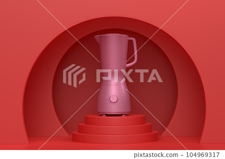Abstract scene or podium with blender on monochrome background. Abstract scene or podium with blender on monochrome background. 104969317