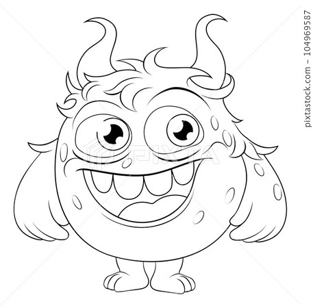 Monster Alien Cute Cartoon Funny Character Mascot 104969587