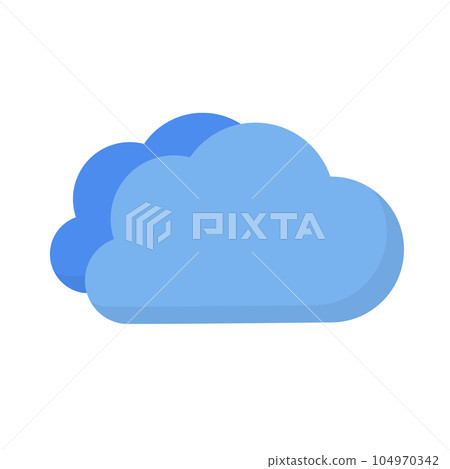 平面設計中的藍色雲圖標 104970342
