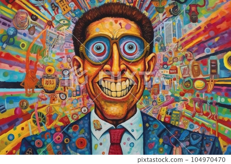 Illustration of a disgusting uncle, Generative AI AI image 104970470