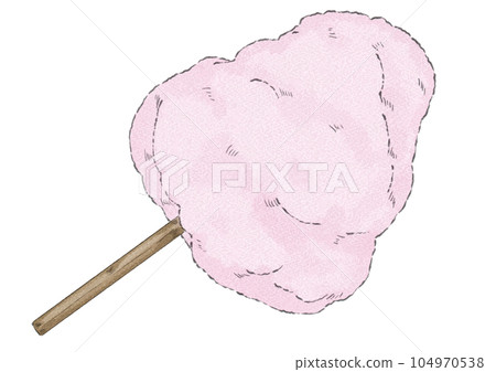 Illustration of pink cotton candy (watercolor style) 104970538