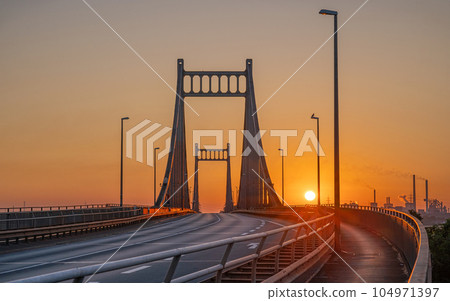 Krefeld Uerdingen Bridge, North Rhine Westphalia, Germany Krefeld Uerdingen Bridge, North Rhine Westphalia, Germany 104971397
