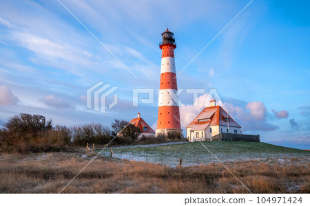 Lighthouse of Westerhever, North Frisia, Germany 104971424