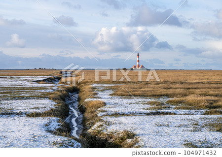 Lighthouse of Westerhever, North Frisia, Germany 104971432
