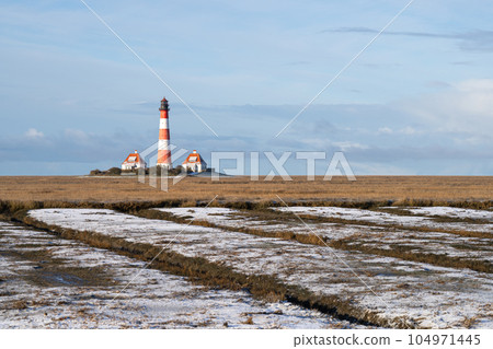 Lighthouse of Westerhever, North Frisia, Germany 104971445