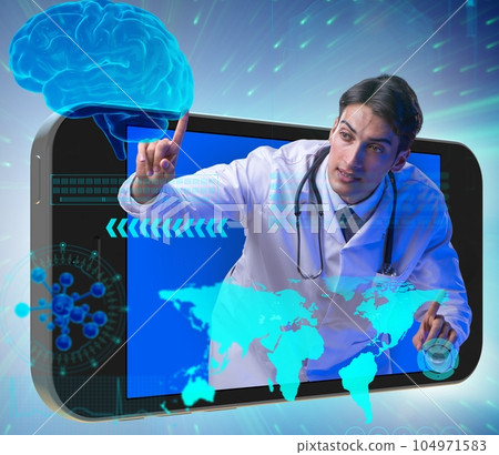 Telemedicine concept with doctor and smartphone Telemedicine concept with doctor and smartphone 104971583