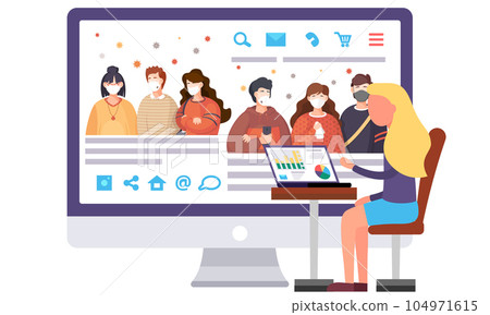 Coronavirus unemployment. Jobless from covid-19 people. The girl writes down the number of sick 104971615