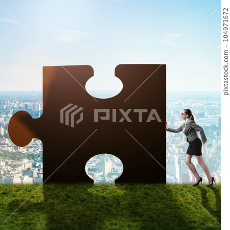 Business concept of puzzles for teamwork 104971672