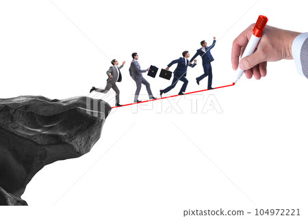 Hand drawing bridge for businessman Hand drawing bridge for businessman 104972221
