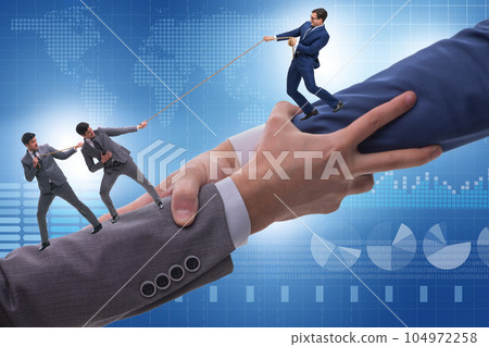 Concept of teamwork and mutual support 104972258