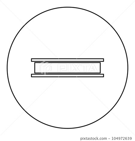 Beam girder I-beam steel bar rail piece for construction metal industry concept building material icon in circle round black color vector illustration image outline contour line thin style 104972639