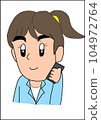Female office worker talking on smartphone 104972764