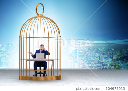 Businessman caught in the cage 104972913