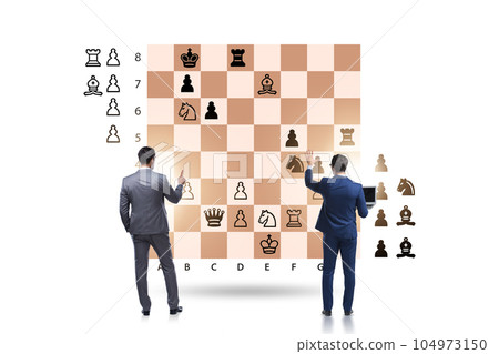 Business people playing chess on the board 104973150