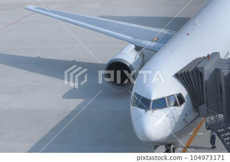 plane on tarmac 104973171