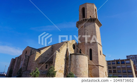 Saint Laurent church in Marseille, France. Old parish church of sailors and fishermen 104973602