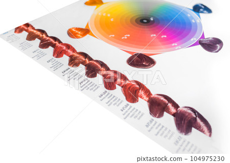 Miscellaneous various samples color palette dye coloring hair shade tint design 104975230