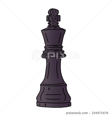 black and white chess pieces isolated on white background 104975876