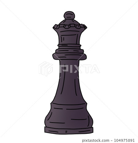 black and white chess pieces isolated on white background 104975891