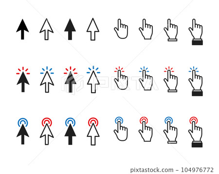 Arrow and pointing pointer set 104976772