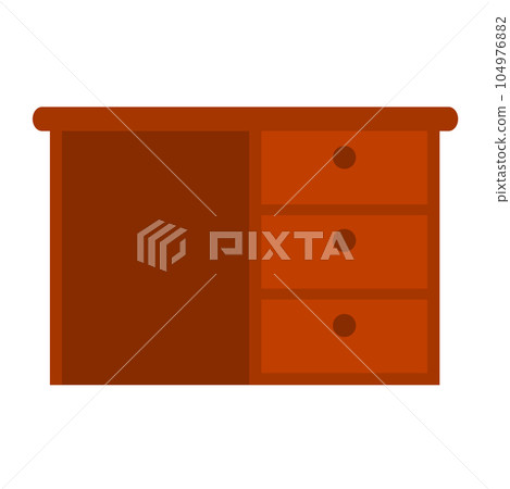 Table with drawers isolated on white background Table with drawers isolated on white background 104976882